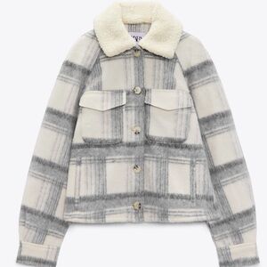 Plaid Gray and Cream Women's Jacket